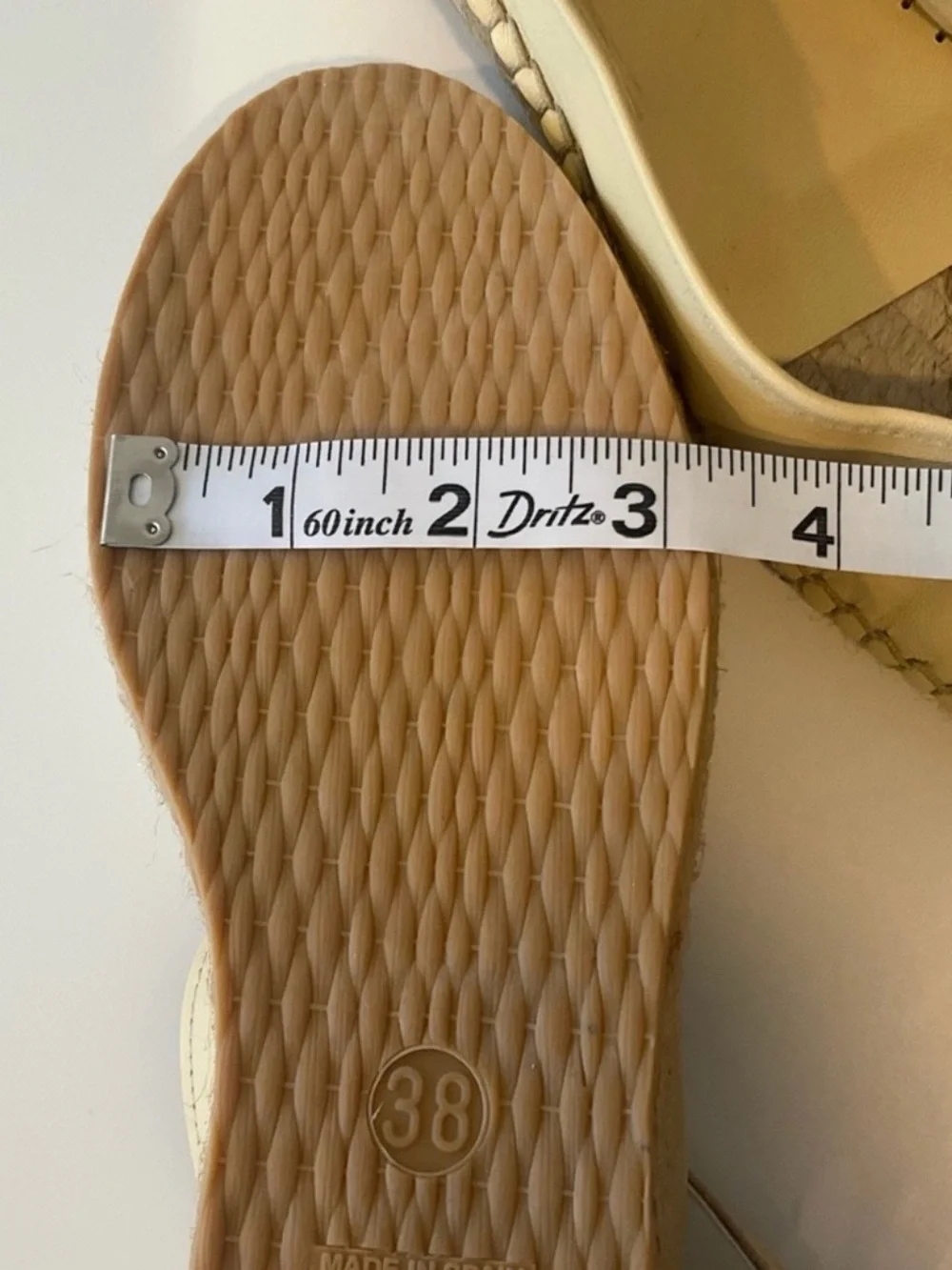 Free People Cream Mason Ballet Espadrille Flats with Ankle Strap - Size: US 7.5